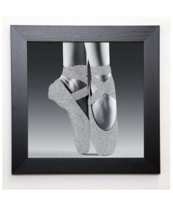 BLONDE ATTITUDE Image encadrée Siver Dance 37x37 cm Gris