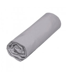 COTE DECO Drap housse 100% coton 90x190 cm  Gris clair