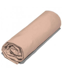 COTE DECO Lot de 2 draps housse 100% percale de coton  2x80x200x25 cm  Rose blush
