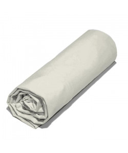 COTE DECO Drap housse 100% coton lavé 140x190 cm  Blanc ficelle