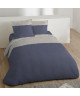 COTE DECO Drap housse 100% coton lavé 140x190 cm  Bleu navy