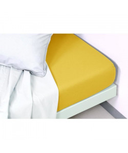 VENT DU SUD Drap housse PALACE en coton lavé  140x190 cm  Jaune safran