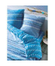 FINLANDEK Drap Housse 100% Coton LINE 90x190 cm bleu et multicolore