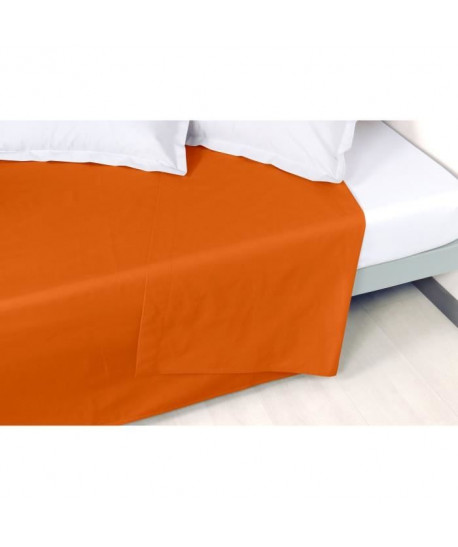 VENT DU SUD Drap plat Percale Manoir  Cuivre  180x290cm