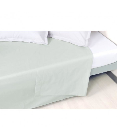 VENT DU SUD Drap plat Percale Manoir  Perle  180x290cm