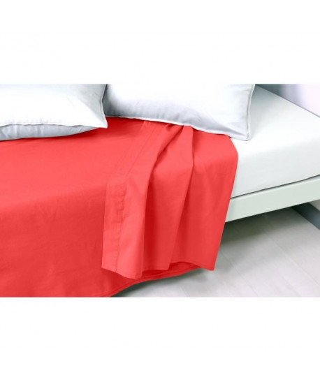 VENT DU SUD Drap plat PALACE 100% coton  240x300 cm  Cranberry