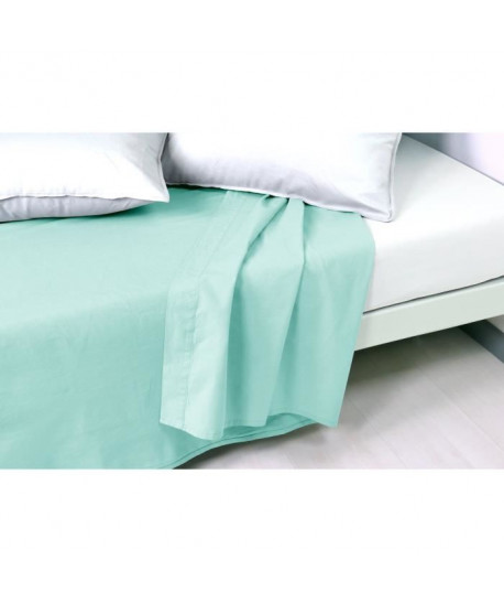 VENT DU SUD Drap plat PALACE 100% coton  240x300 cm  Vert céladon