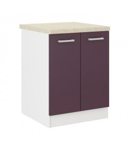 ULTRA Meuble bas de cuisine L 60 cm  Aubergine mat