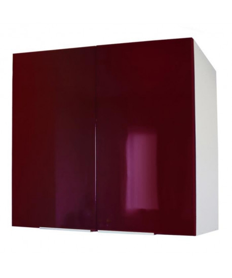 POP Caisson haut de cuisine 80 cm  Bordeaux laqué brillant