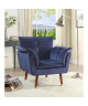 MARCO Fauteuil en tissu velours bleu nuit  Contemporain  L 45 x P 51 cm