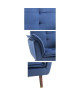 MARCO Fauteuil en tissu velours bleu nuit  Contemporain  L 45 x P 51 cm