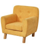 ARTHUR Fauteuil enfant pieds bois chene  Tissu Jaune  Scandinave  L 56 x P 45 cm