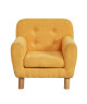 ARTHUR Fauteuil enfant pieds bois chene  Tissu Jaune  Scandinave  L 56 x P 45 cm