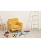 ARTHUR Fauteuil enfant pieds bois chene  Tissu Jaune  Scandinave  L 56 x P 45 cm