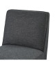 ASHLEY Fauteuil en bois massif  Tissu gris foncé  Style classique  L 77 x P 59 cm