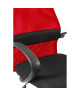 DAVIS Fauteuil de bureau  Tissu noir et rouge  Contemporain  L 60,5 x P 63 cm