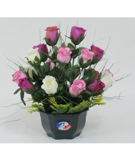 Fleur artificielle Coupe de boutons de Roses multicolores  3 tons Mauve