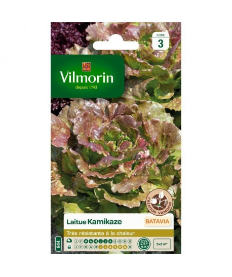 VILMORIN Sachet graines de Laitue Batavia KAMIKAZE Feuilles rouges