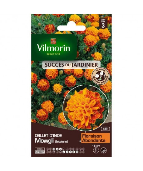 VILMORIN oeillet d\'Inde Mowgli bicolore