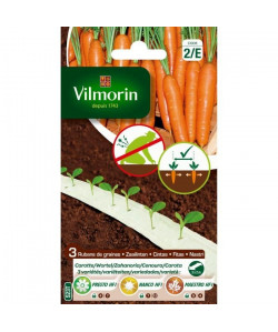 VILMORIN Ruban mélange graines Saison de Carottes : PRESTO, NANCO, MAESTRO  3 x 2 m