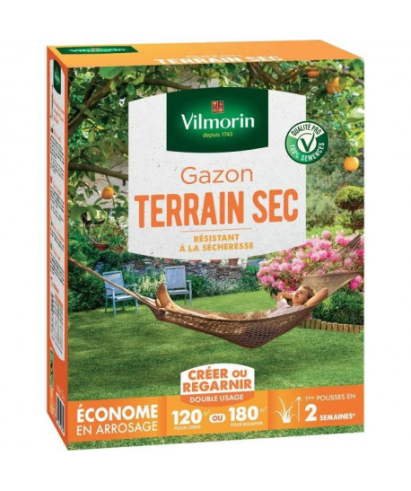 VILMORIN Semences de gazon rustique pour terrain sec  3 kg