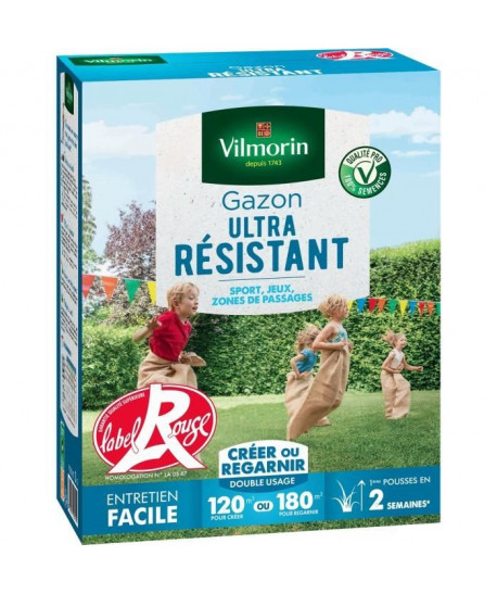 VILMORIN Semences de gazon ultrarésistant Label Rouge  3 kg