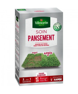 VILMORIN Semences pour soins et pansement de gazon  2 en 1  5 x 25 g