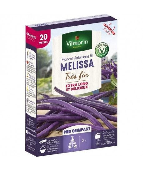 VILMORIN Graines de haricot mélissa a cosse violette  20 M