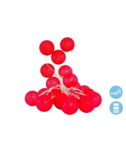 Guirlande de Noël intérieure Boules Rouge en coton 6x300 cm