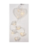 Suspension de Noël lumineuse Coeur en rotin Blanc 20 cm