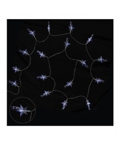Guirlande  40 étoiles filantes en PVC  5 m  Blanc