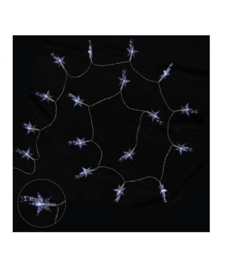 Guirlande  40 étoiles filantes en PVC  5 m  Blanc