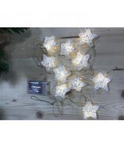 Guirlande de Noël lumineuse intérieure Étoiles Blanc chaud L 145 cm