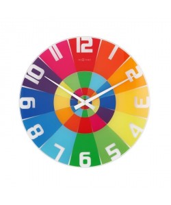 NEXTIME Horloge murale  Rainbow  Verre  Coloré  Ř 43 cm