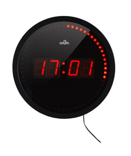 LIBERTY Horloge a LED Ř30 cm noir et rouge