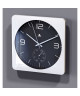 ALBA Horloge murale carrée avec fonction thermometre  30 cm  Blanc et noir