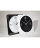 ALBA Horloge murale carrée avec fonction thermometre  30 cm  Blanc et noir