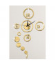Horloge murale adhésive miroir STICKER  Ř 60 cm  Jaune or