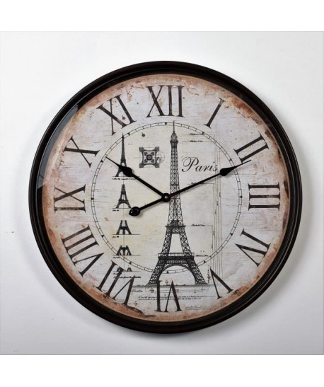 CLOCK Horloge Pendule métal Paris  Ř 68cm