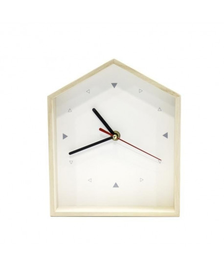Horloge murale Maison 17,9x6x21,8 cm Blanc