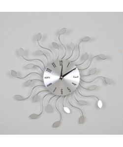 PEARL Horloge murale soleil design métal Ř38 cm argenté