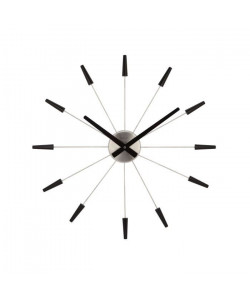 NEXTIME Horloge murale Plug Inn Acier Inoxydable  Noir Ř 58cm