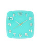 NEXTIME Horloge murale Classy Square Verre  Turquoise 30x30cm