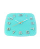 NEXTIME Horloge murale Classy Square Verre  Turquoise 30x30cm