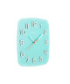 NEXTIME Horloge murale Classy Square Verre  Turquoise 30x30cm