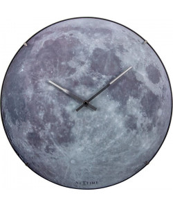 NEXTIME Horloge murale Moon Dome Dome  Plastique  Ř 35 cm