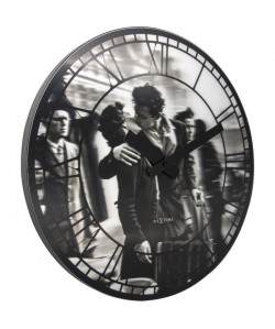 NEXTIME Horloge murale Kiss Me In New Effet 3D  Plastique  Ř 39,5 cm