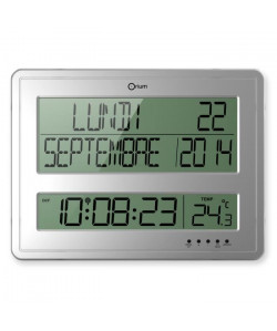 RC DIGITALE Horloge calendrier 43x32,5 cm noir