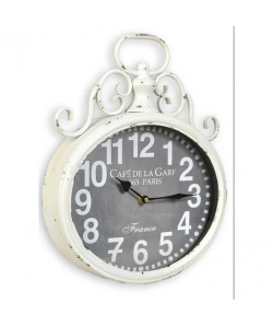 XCLOCK Horloge métal quai de gare Industry  Blanc  Ř 40 cm