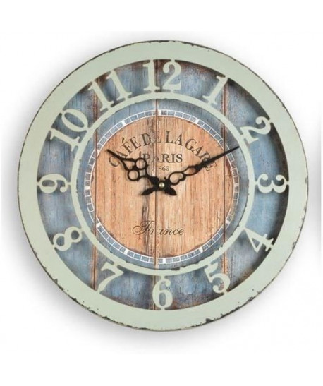 XCLOCK Horloge métal Chic  Ř 40 cm  Bleu